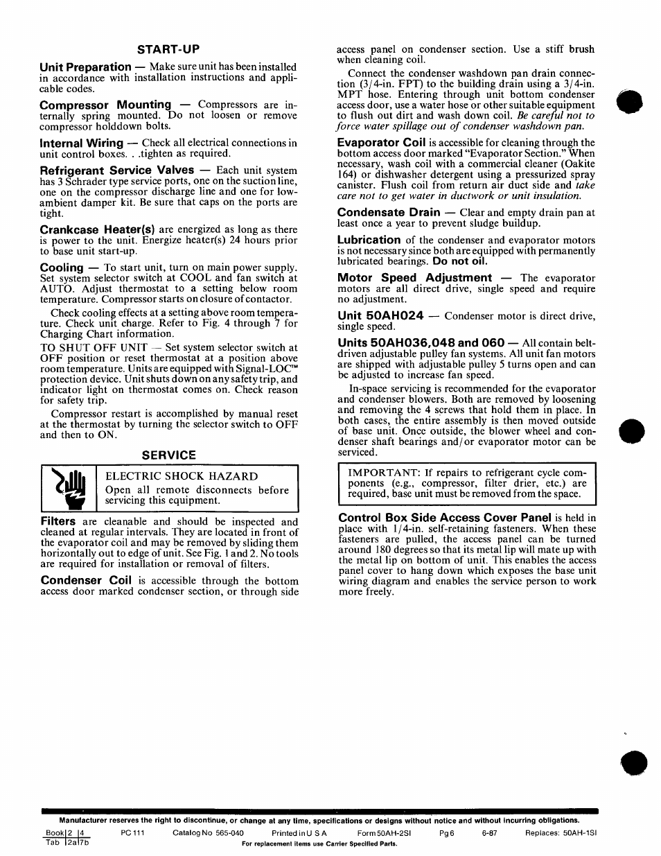 Carrier 50AH024-060 User Manual | Page 6 / 6