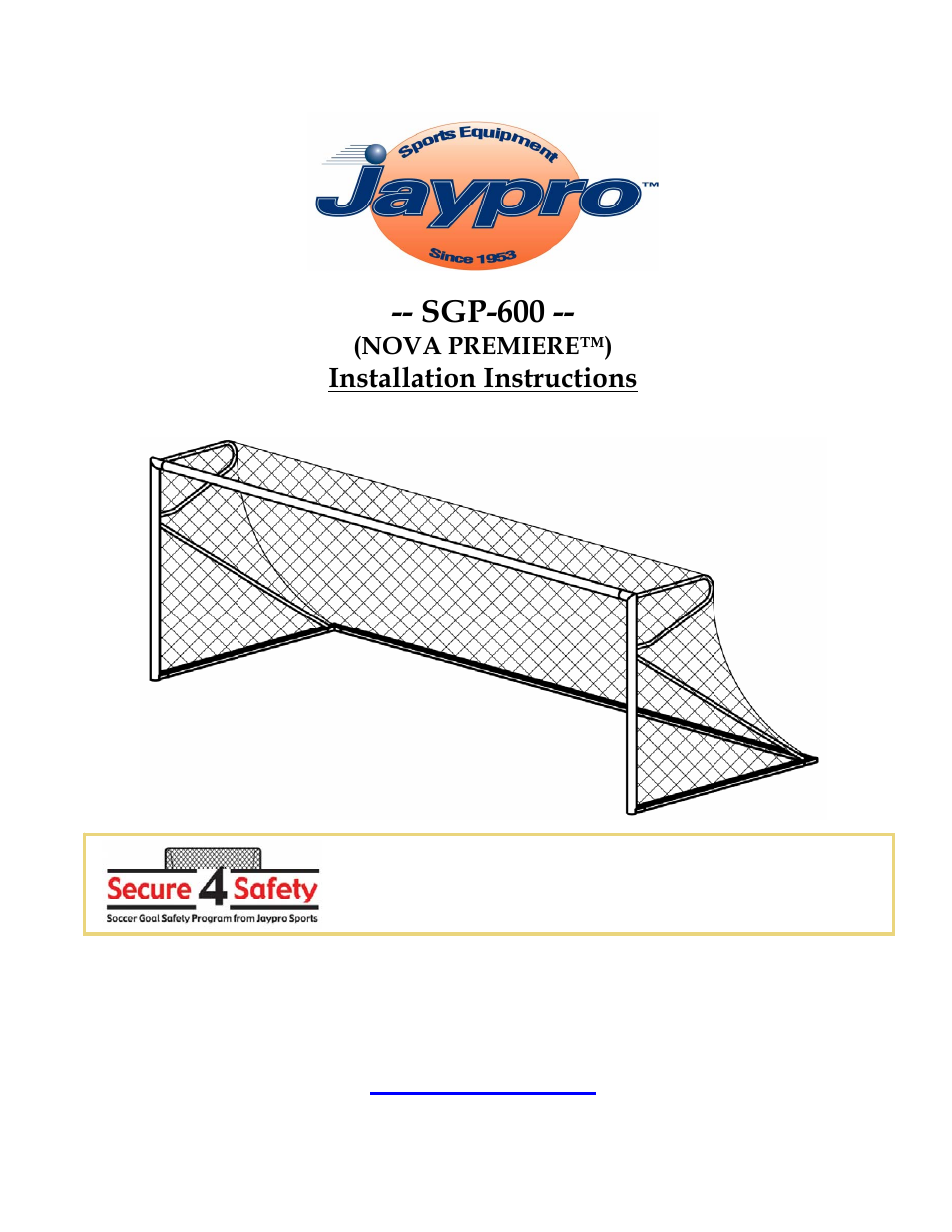 Jaypro Sports SGP-600 User Manual | 11 pages