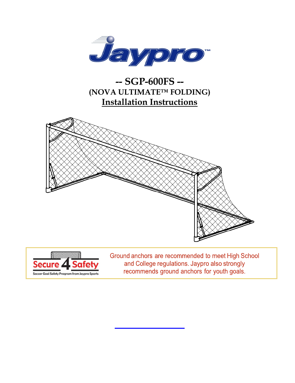 Jaypro Sports SGP-600FS User Manual | 16 pages