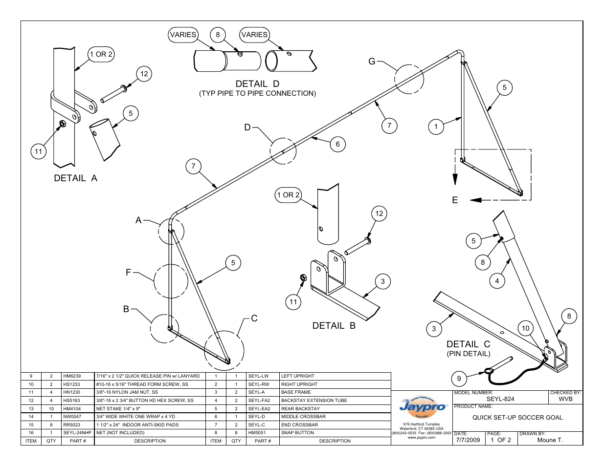 Jaypro Sports SEYL-824 User Manual | 4 pages