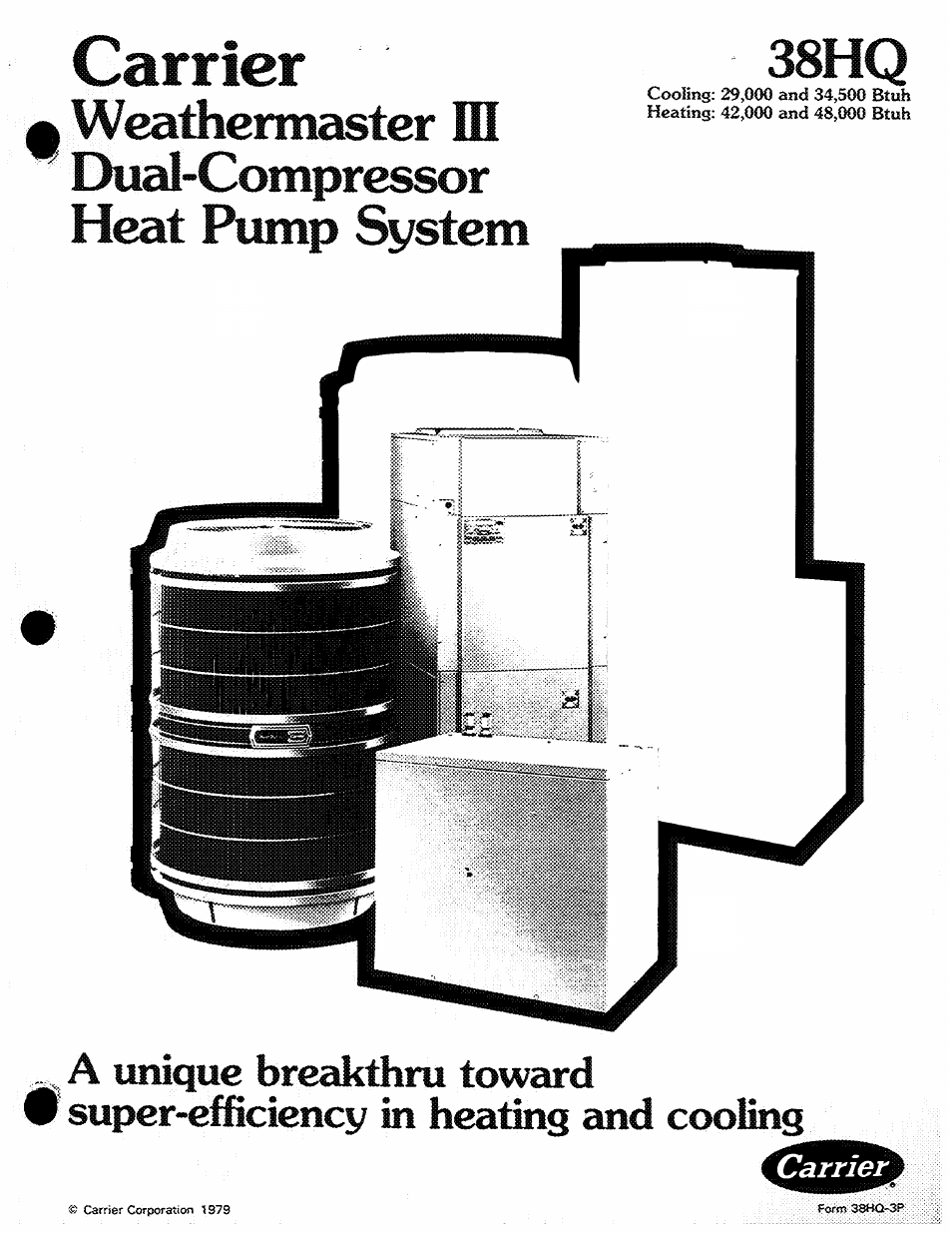 Carrier WEATHERMASTER 38HQ User Manual | 8 pages