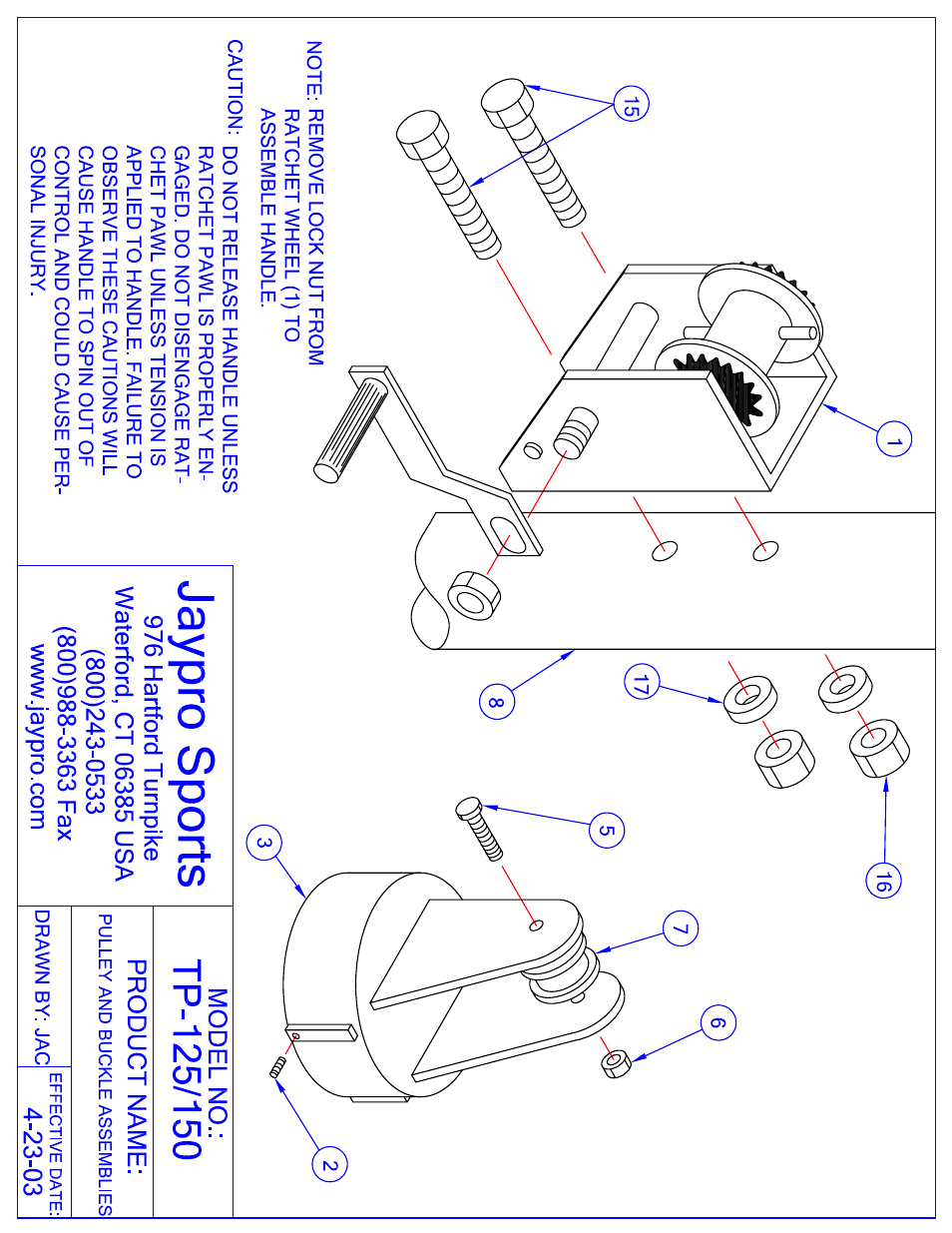 Jaypro Sports TP-125 User Manual | Page 2 / 3