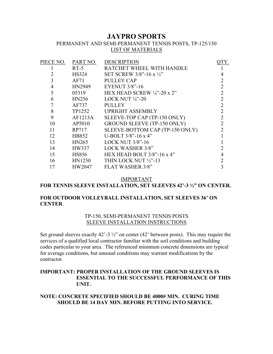 Jaypro sports | Jaypro Sports TP-125 User Manual | Page 3 / 3
