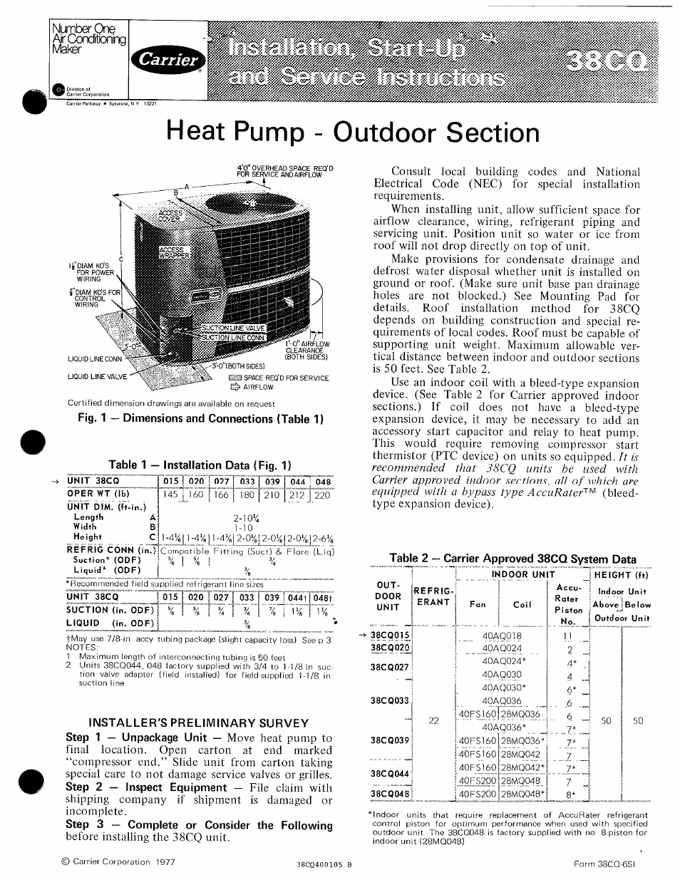 Carrier 38CQ User Manual | 20 pages