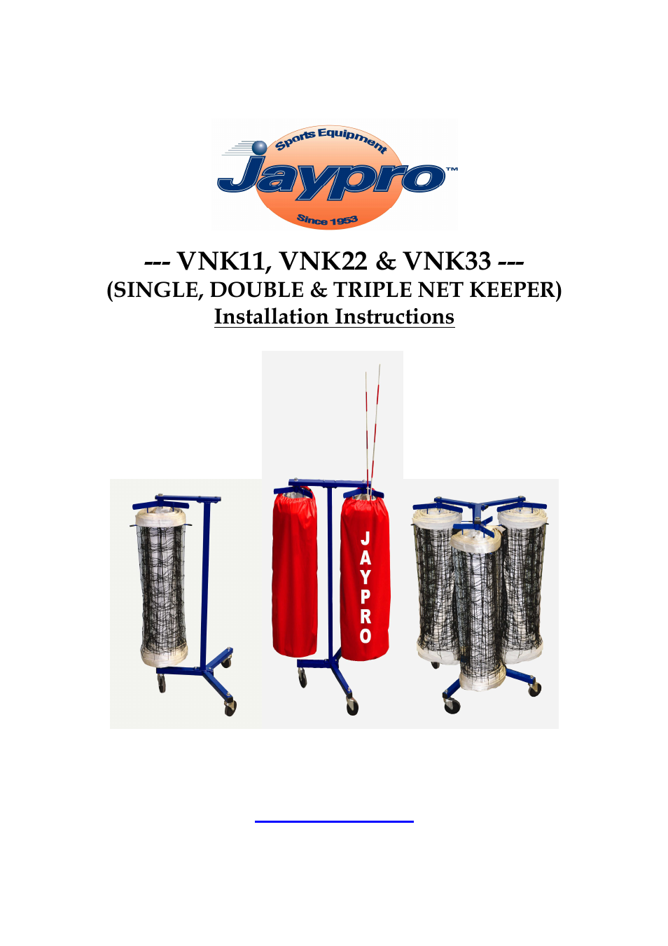 Jaypro Sports VNK33 User Manual | 8 pages