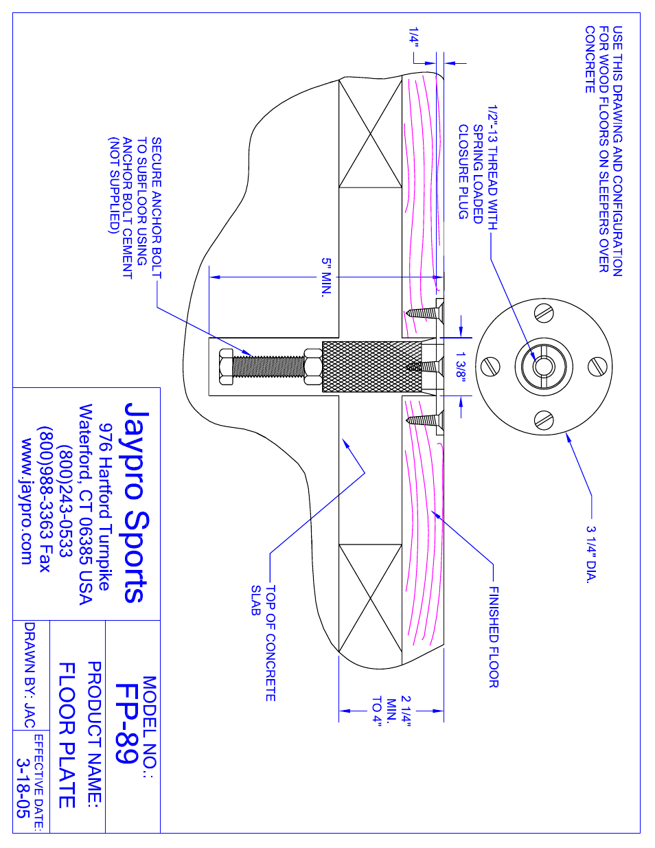 Jaypro Sports FP-89 User Manual | 3 pages