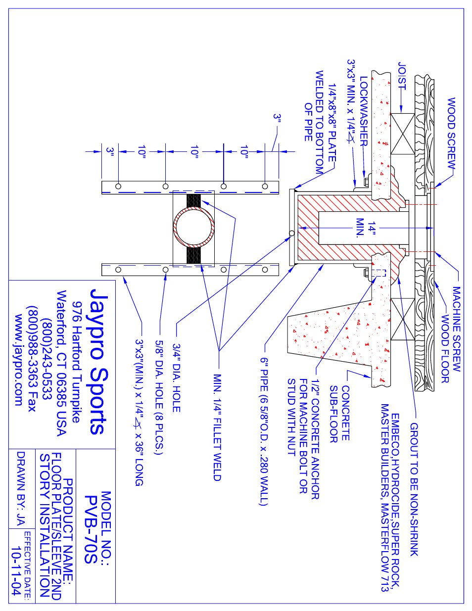 Jaypro Sports PVB-70S User Manual | Page 3 / 9