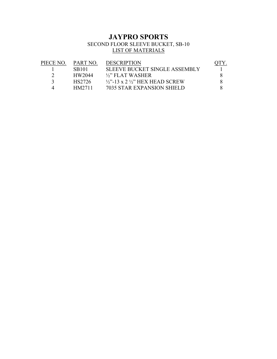 Jaypro sports | Jaypro Sports SB-10 User Manual | Page 3 / 3