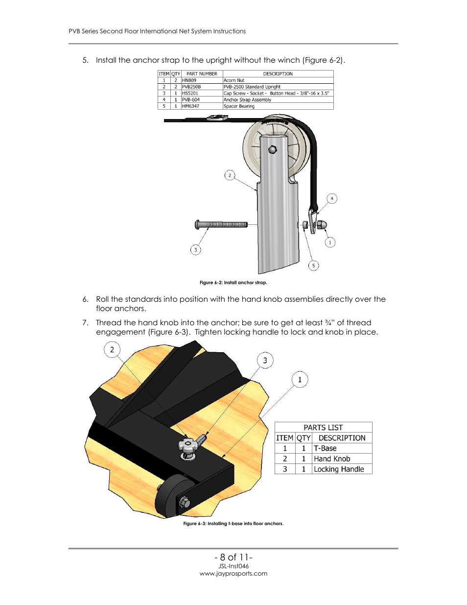 8 of 11 | Jaypro Sports PVB-2500 User Manual | Page 9 / 12