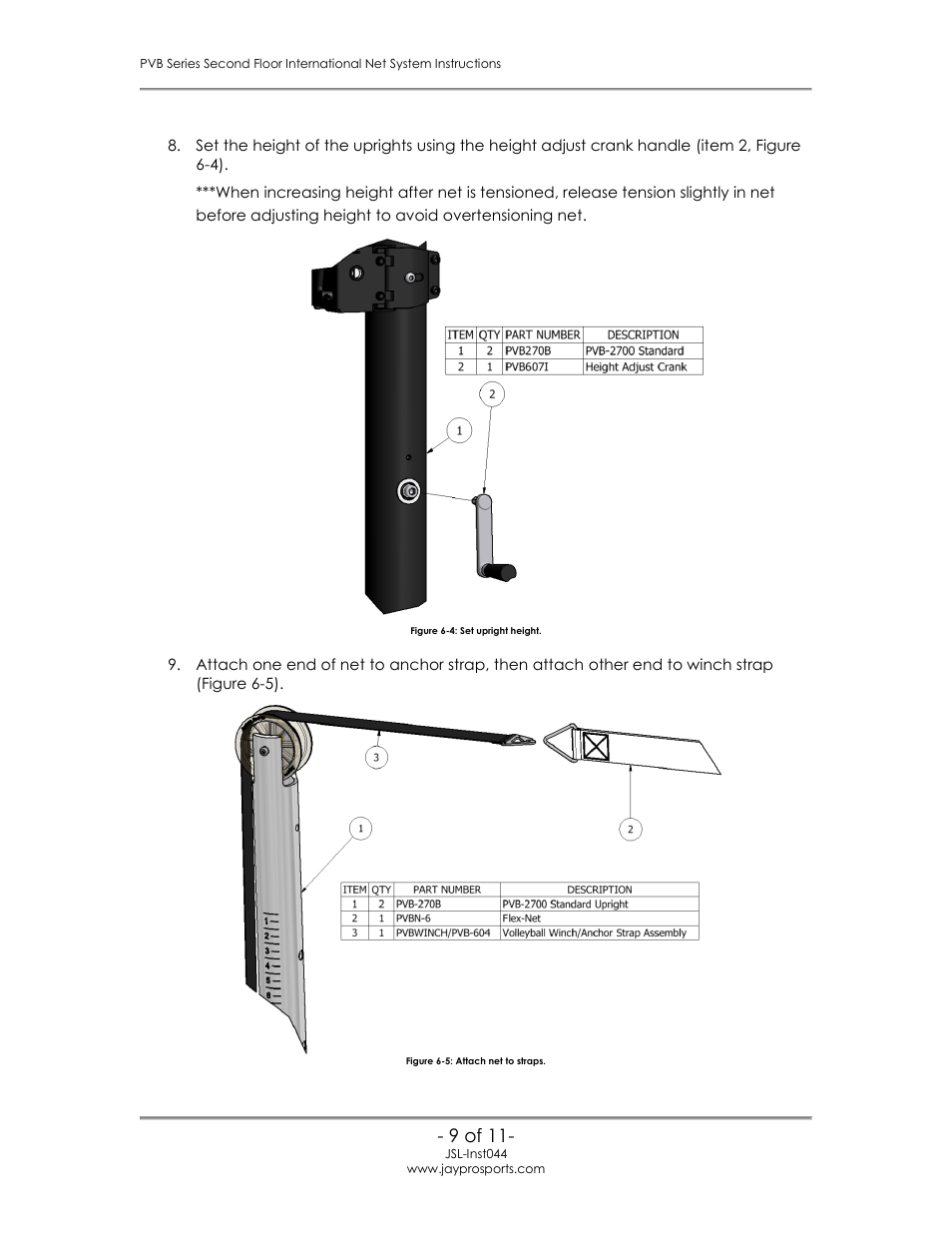 Jaypro Sports PVB-2700 User Manual | Page 10 / 12