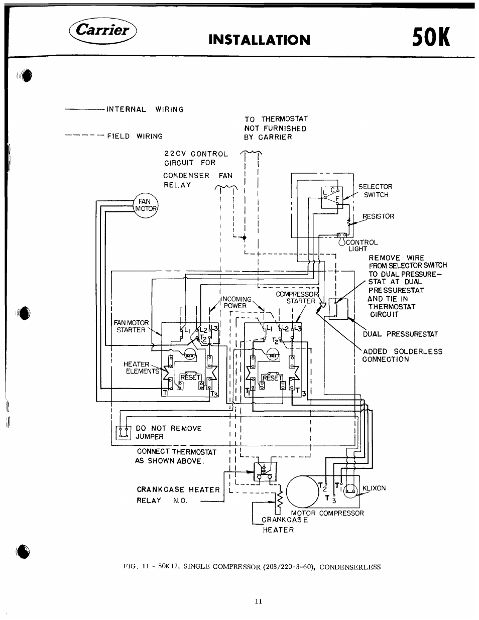 Carrier, Installation | Carrier 50K User Manual | Page 11 / 19