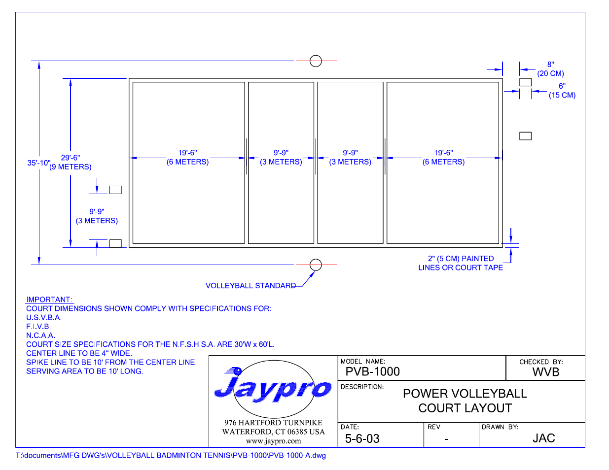 Jaypro Sports PVB-1350 User Manual | Page 5 / 5