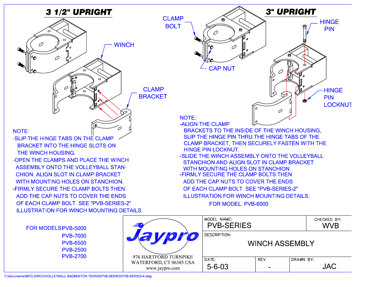 Jaypro Sports PVB-130C User Manual | Page 4 / 6