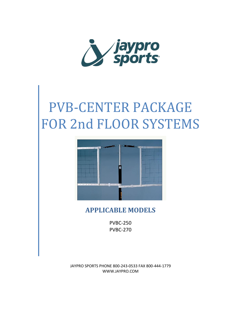 Jaypro Sports PVBC-270 User Manual | 6 pages