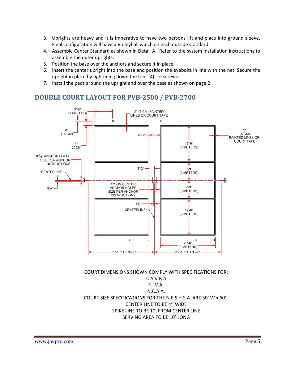 Jaypro Sports PVBC-270 User Manual | Page 5 / 6