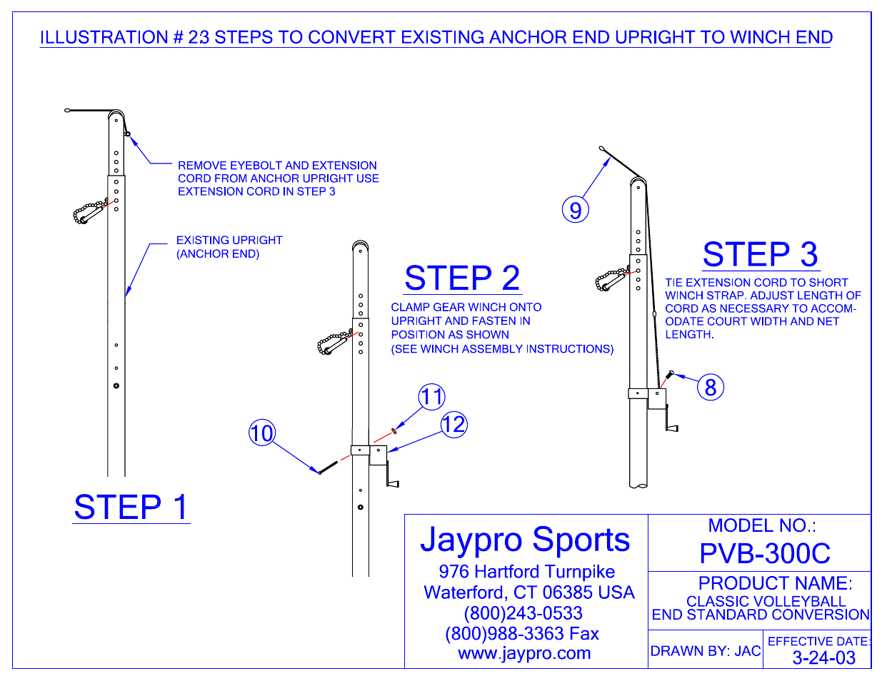 Jaypro Sports PVB-300C User Manual | Page 2 / 5