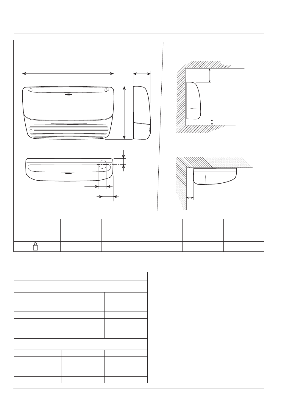 42vmc, Dimensions and weights - minimum clearances (mm), Dimensions and weights minimum clearances | Table i: nominal data | Carrier 42VMC User Manual | Page 3 / 16
