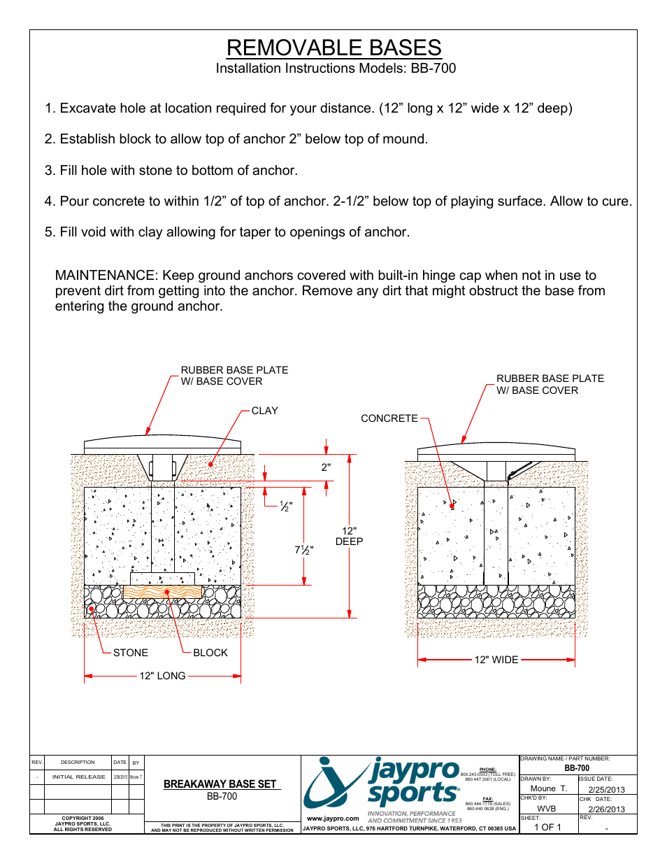 Jaypro Sports BB-700 User Manual | 1 page