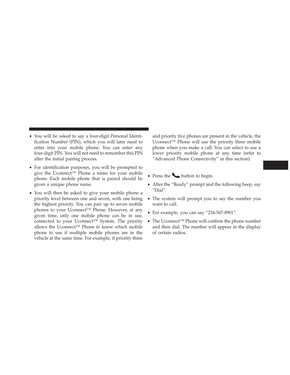 Dial by saying a number | Jeep 2013 Wrangler User Manual | Page 121 / 655