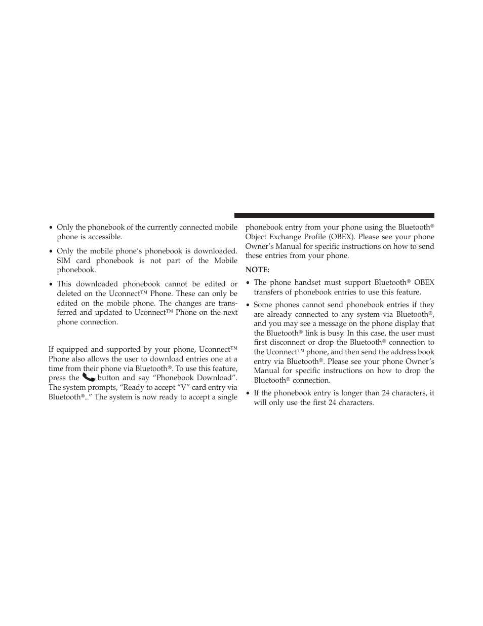 Phonebook download — single entry | Jeep 2013 Wrangler User Manual | Page 124 / 655
