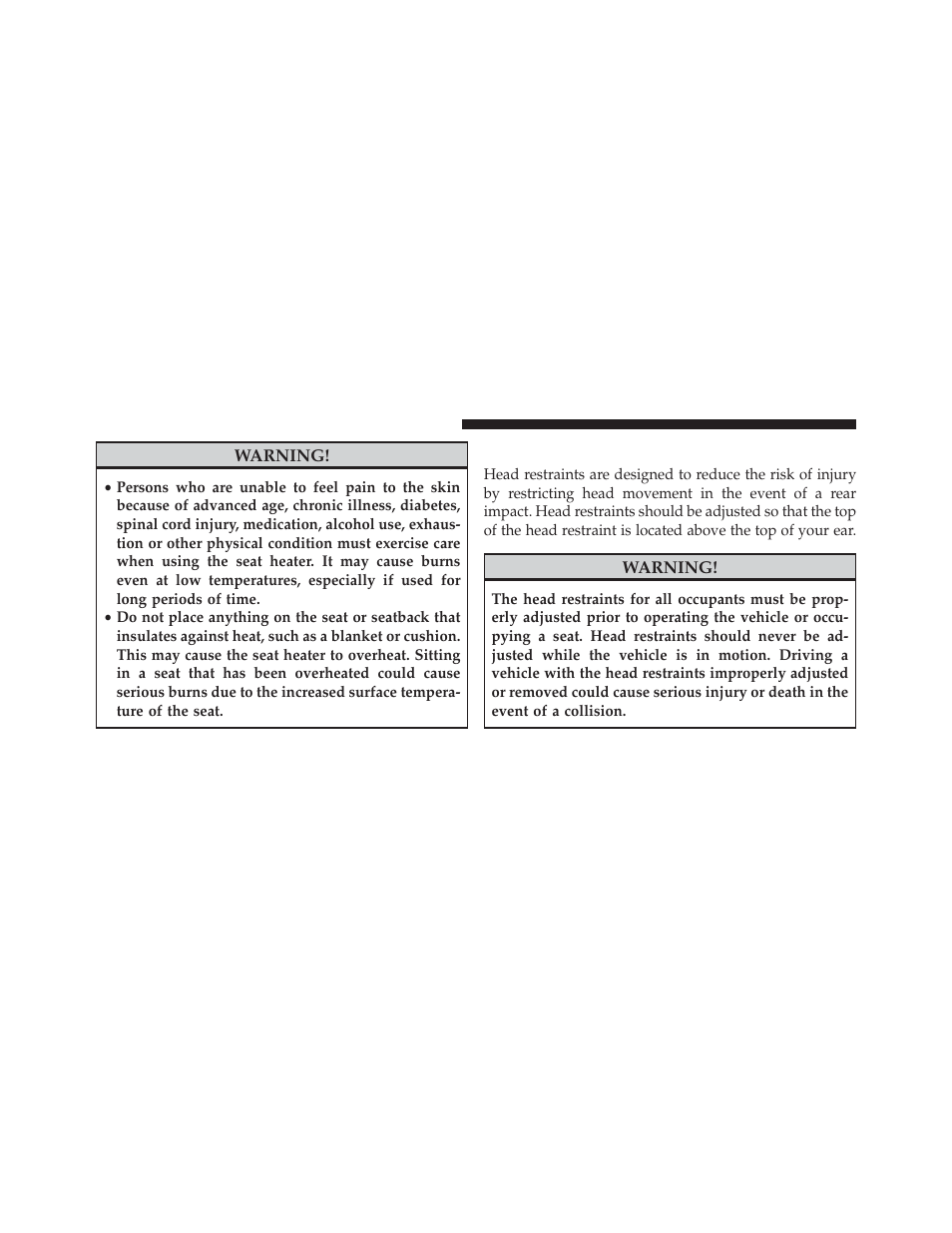 Head restraints | Jeep 2013 Wrangler User Manual | Page 162 / 655