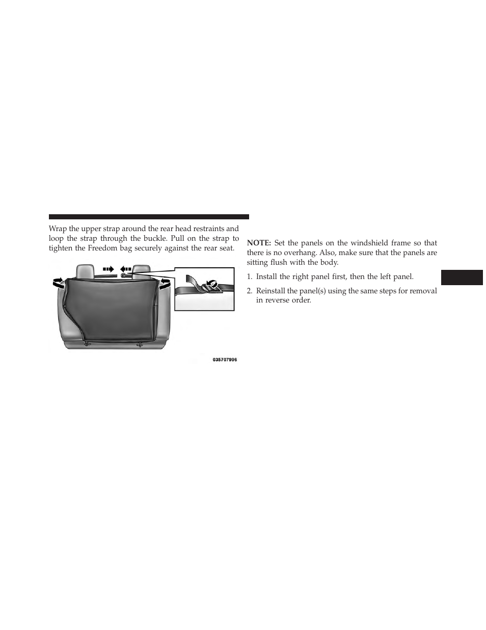 Front panel(s) installation | Jeep 2013 Wrangler User Manual | Page 211 / 655