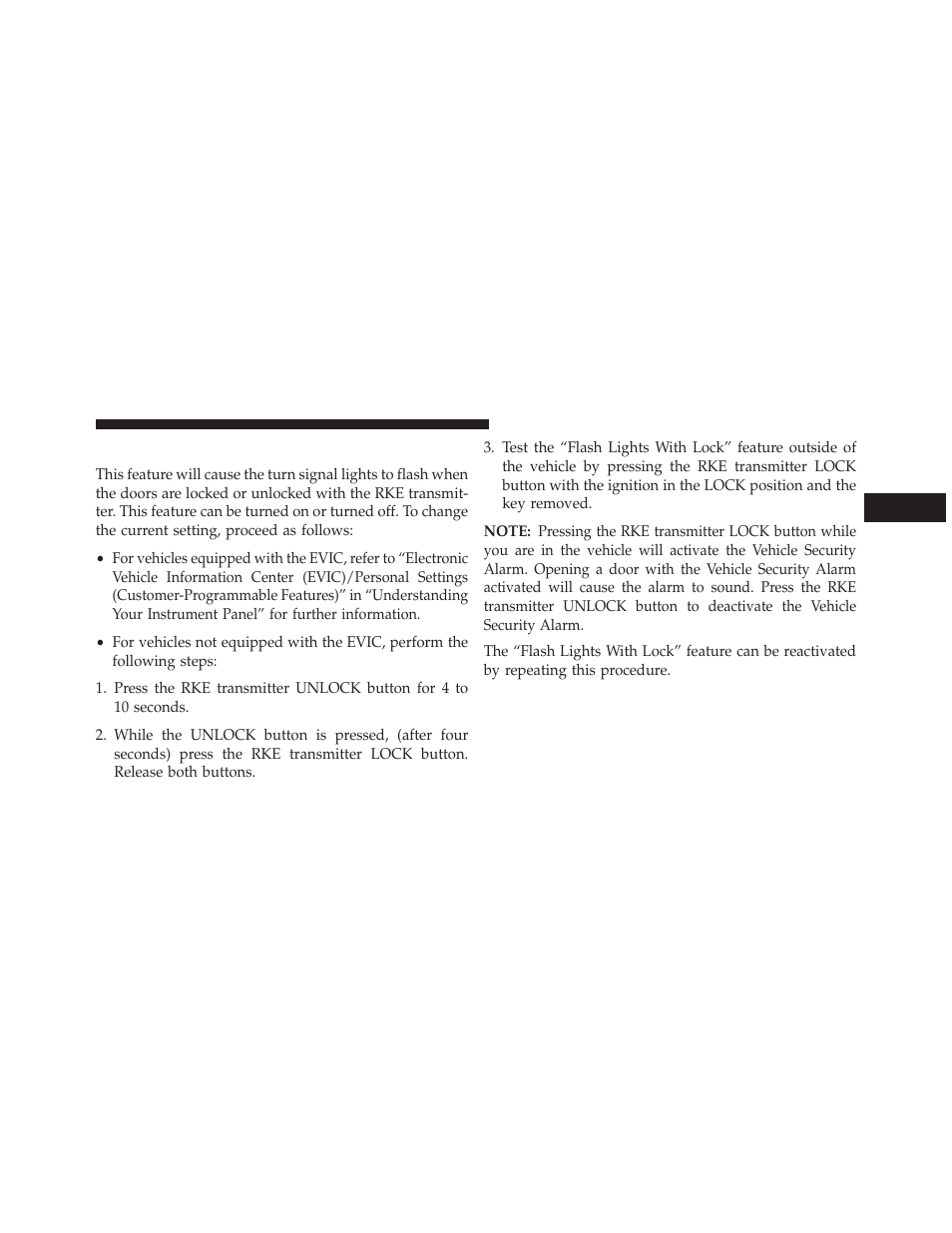 To turn off flash lights with lock | Jeep 2013 Wrangler User Manual | Page 27 / 655