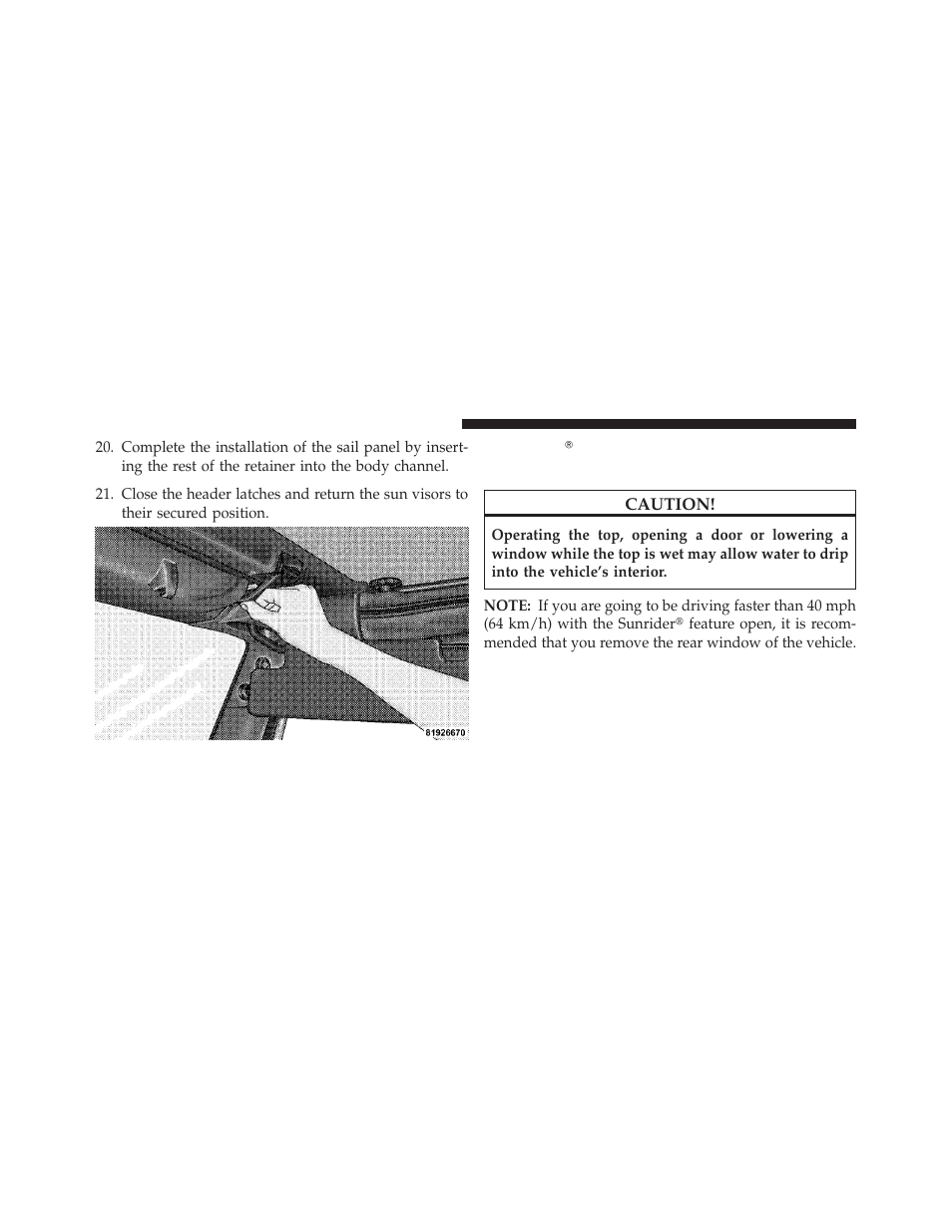 Sunrider? (two-door models) — if equipped, Sunrider௡ (two-door models) — if, Equipped | Jeep 2013 Wrangler User Manual | Page 282 / 655