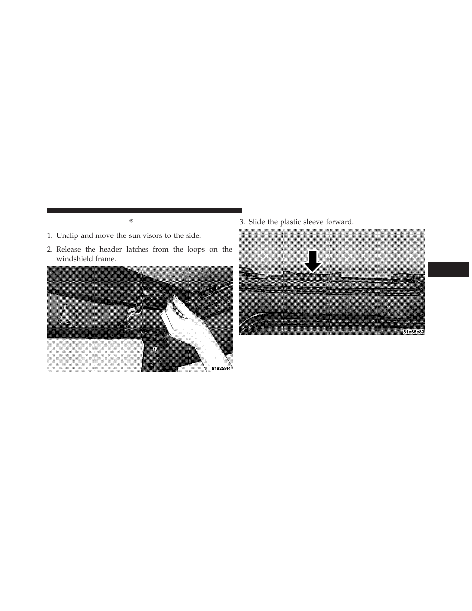 Opening the sunrider | Jeep 2013 Wrangler User Manual | Page 283 / 655