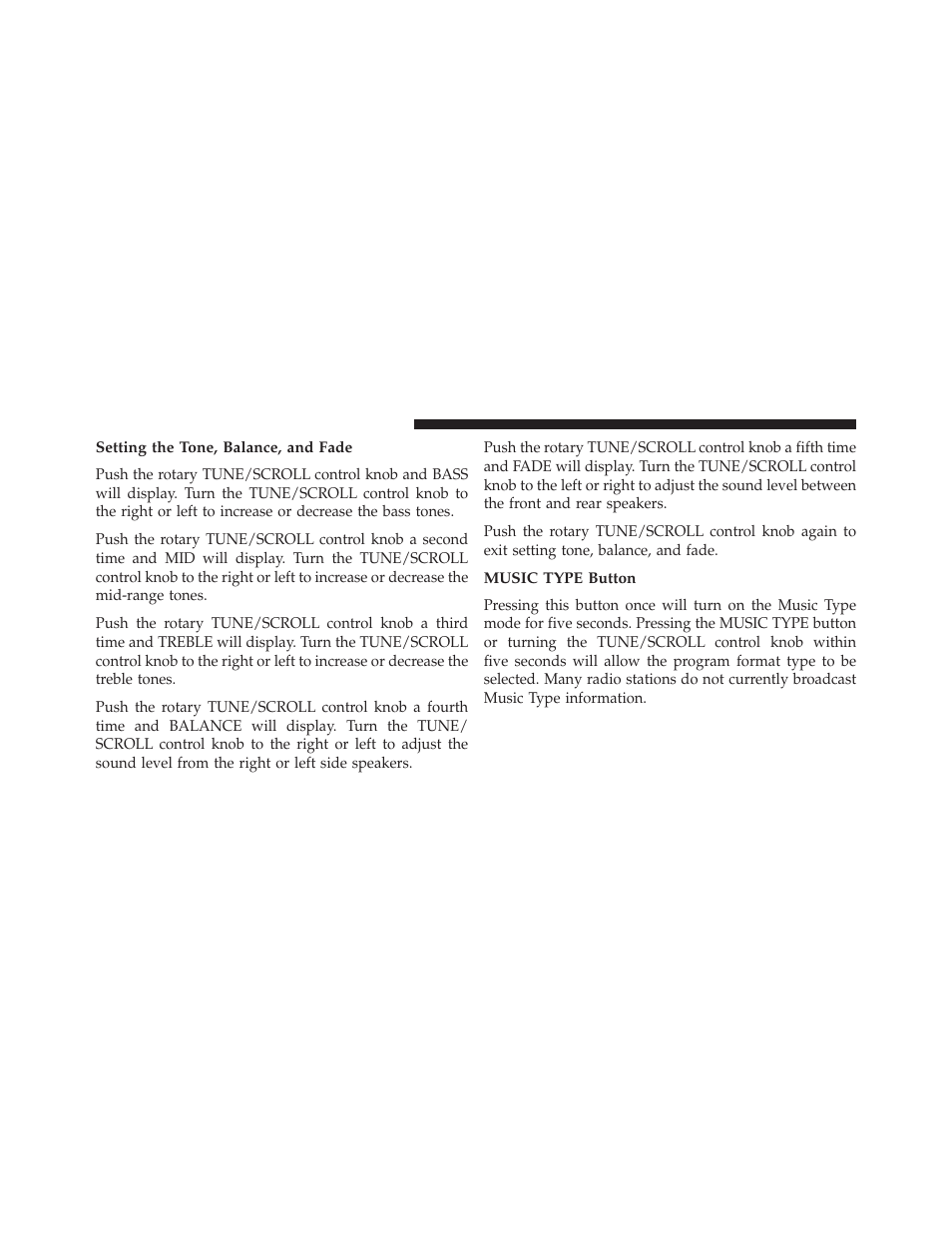 Setting the tone, balance, and fade, Music type button | Jeep 2013 Wrangler User Manual | Page 340 / 655