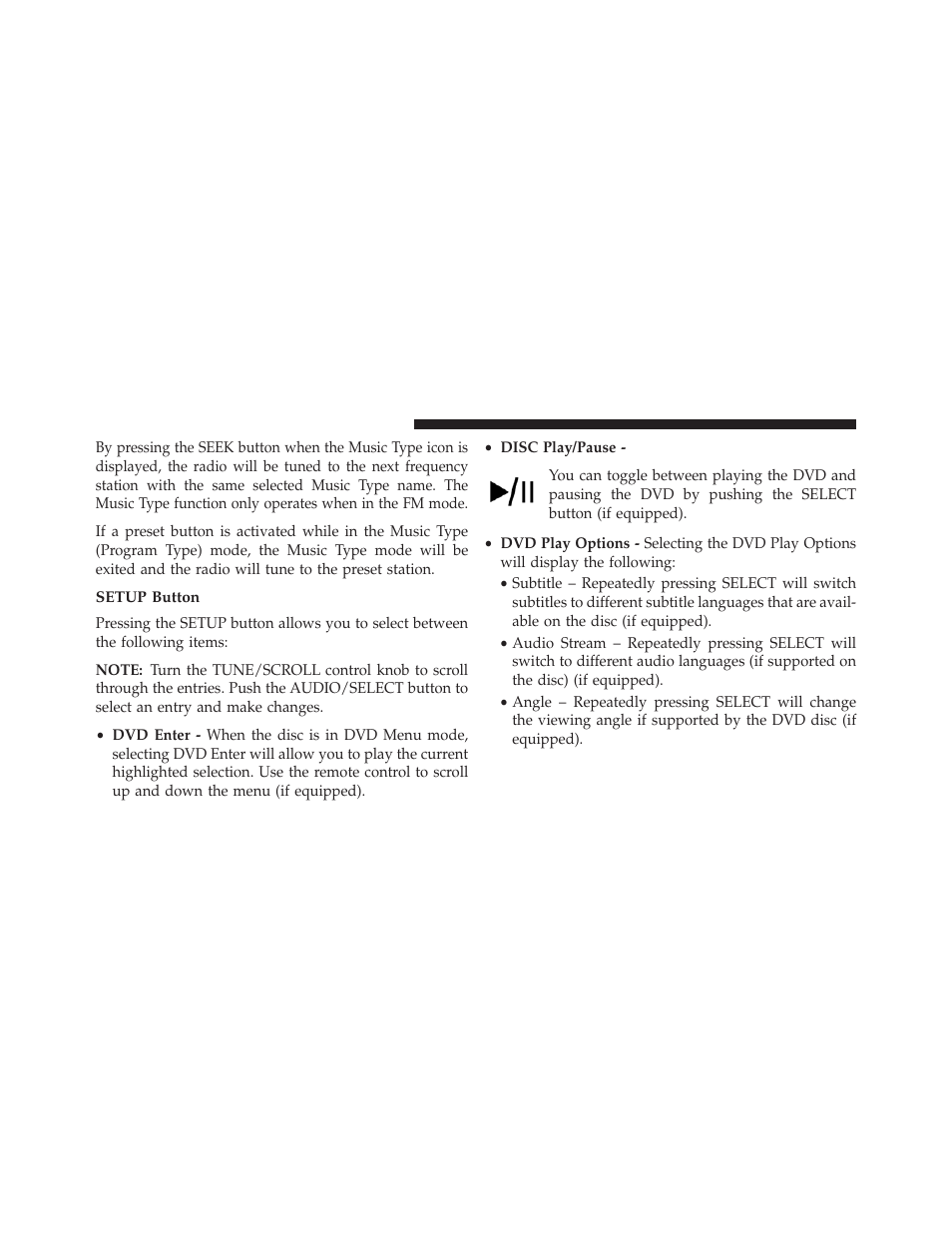 Setup button | Jeep 2013 Wrangler User Manual | Page 342 / 655