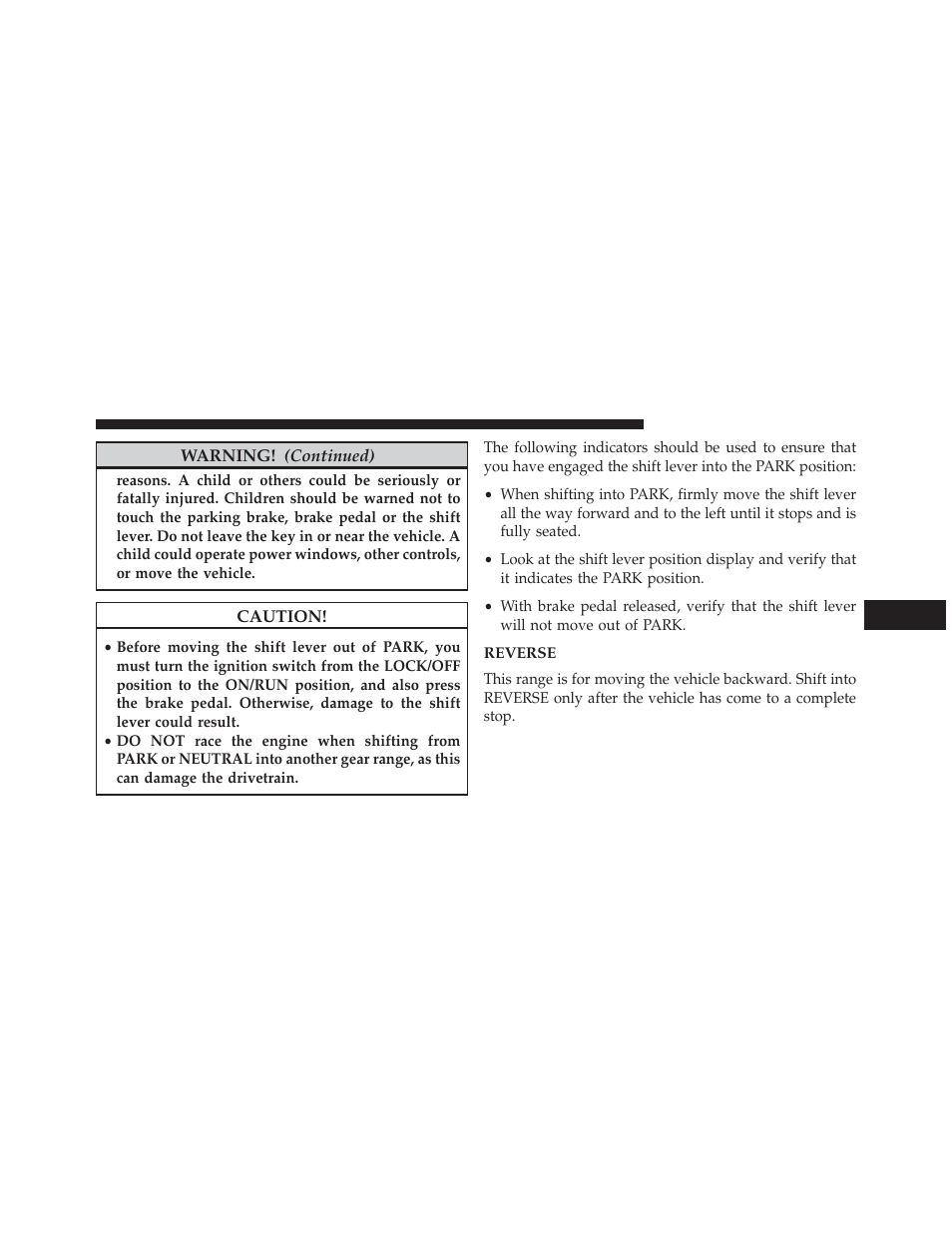 Reverse | Jeep 2013 Wrangler User Manual | Page 425 / 655