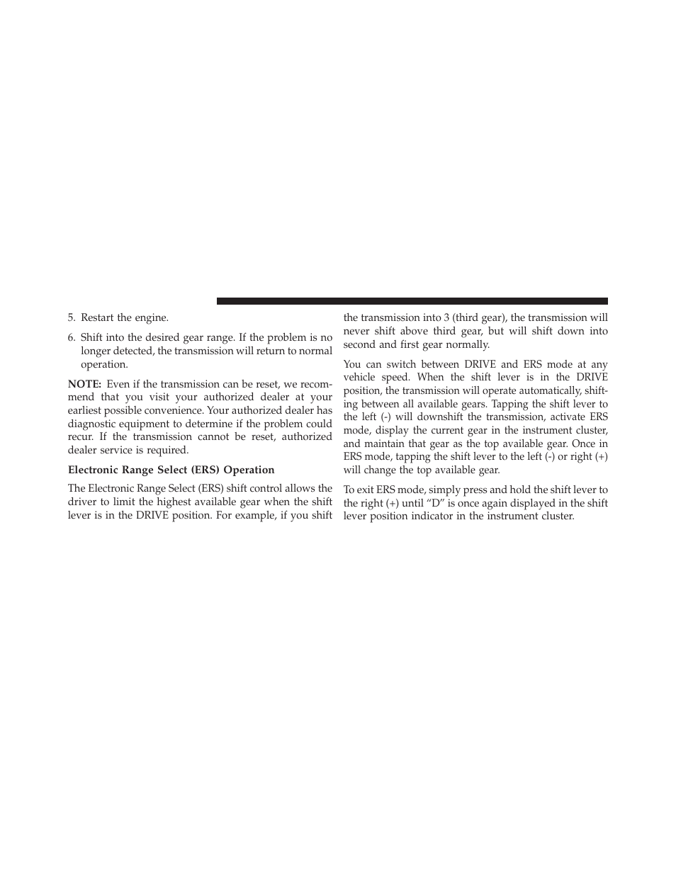Electronic range select (ers) operation | Jeep 2013 Wrangler User Manual | Page 428 / 655