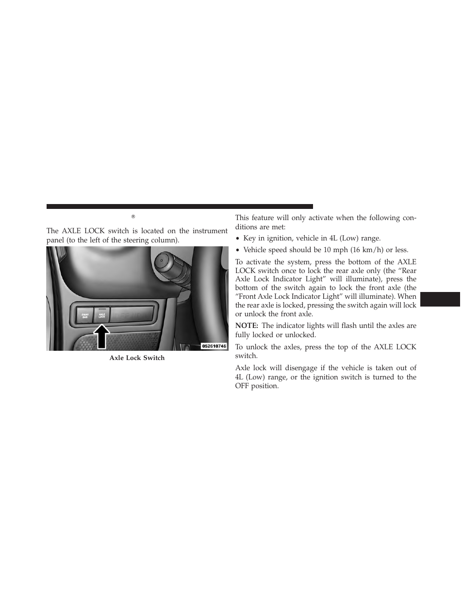 Axle lock (tru–lok?) — rubicon models, Axle lock (tru–lok௡) — rubicon, Models | Jeep 2013 Wrangler User Manual | Page 435 / 655
