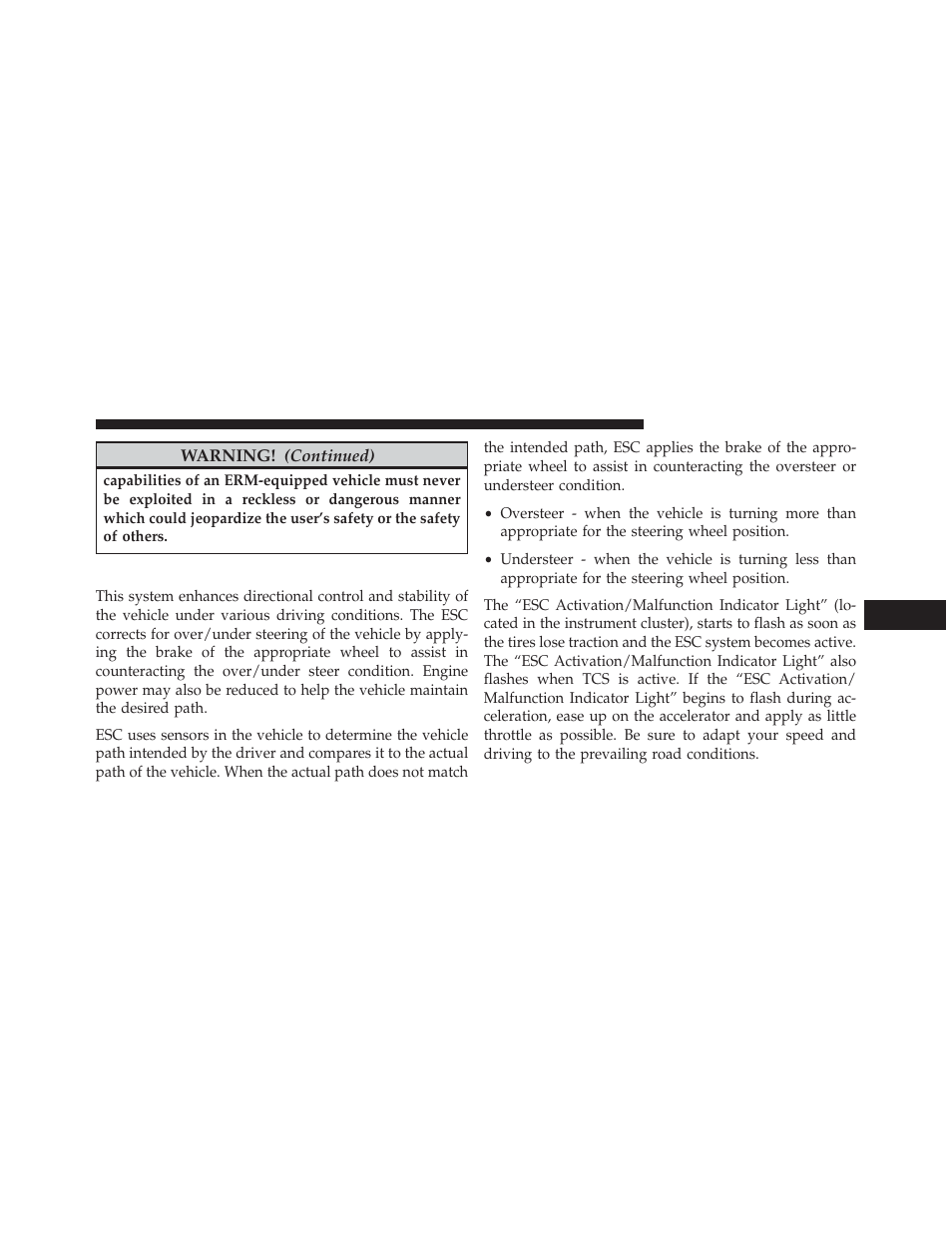 Electronic stability control (esc) | Jeep 2013 Wrangler User Manual | Page 465 / 655