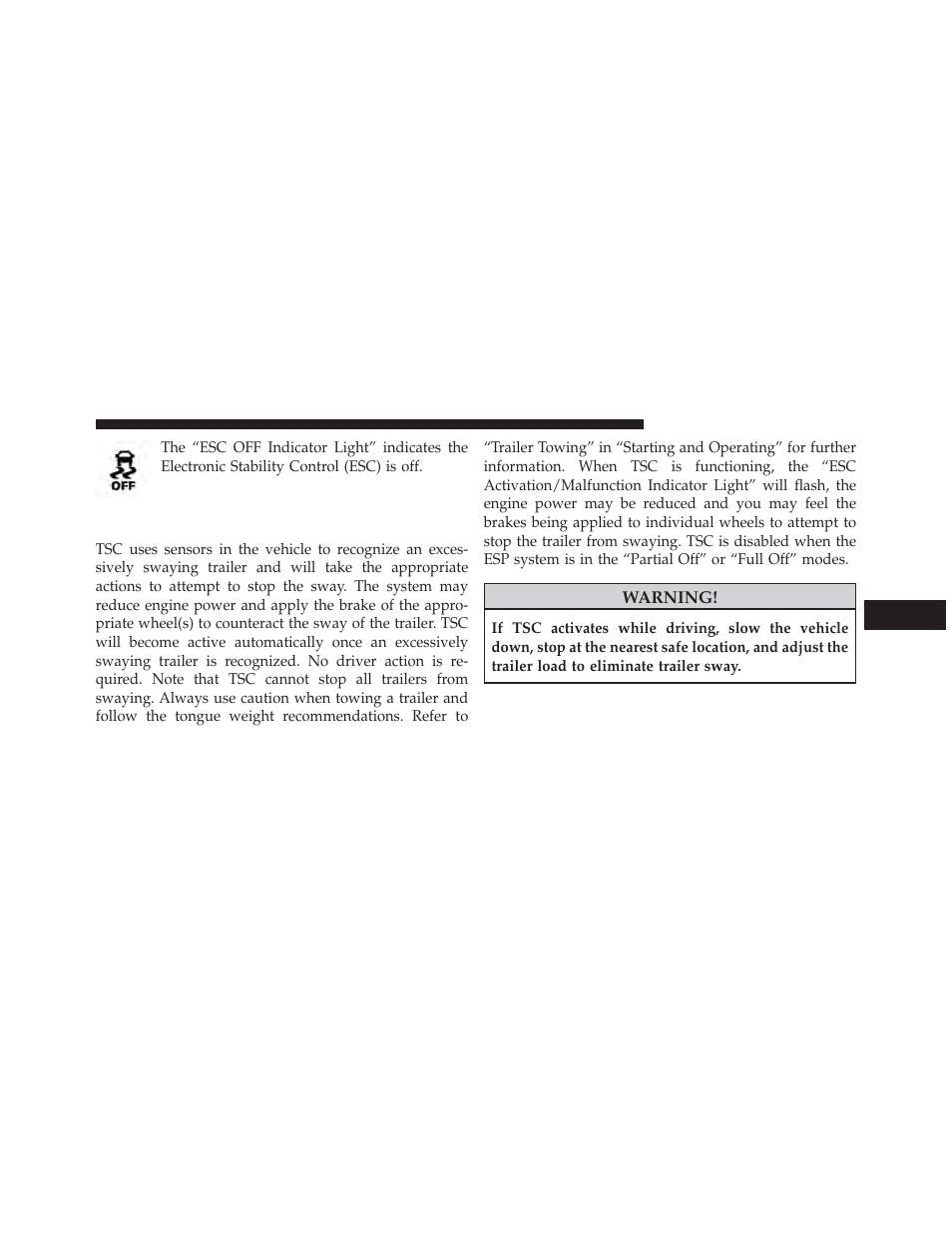 Trailer sway control (tsc) | Jeep 2013 Wrangler User Manual | Page 471 / 655