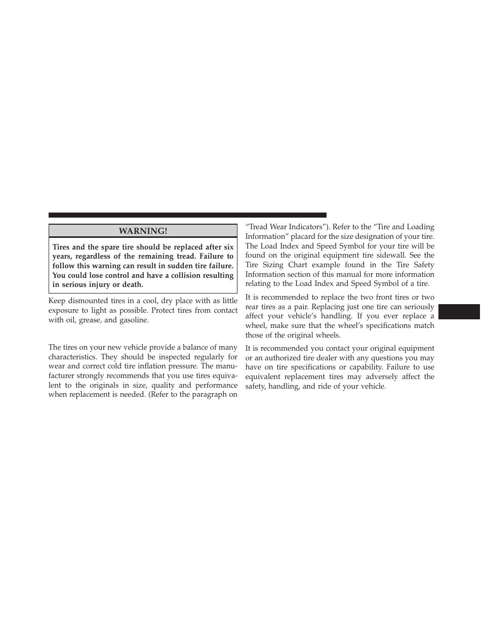Replacement tires | Jeep 2013 Wrangler User Manual | Page 493 / 655