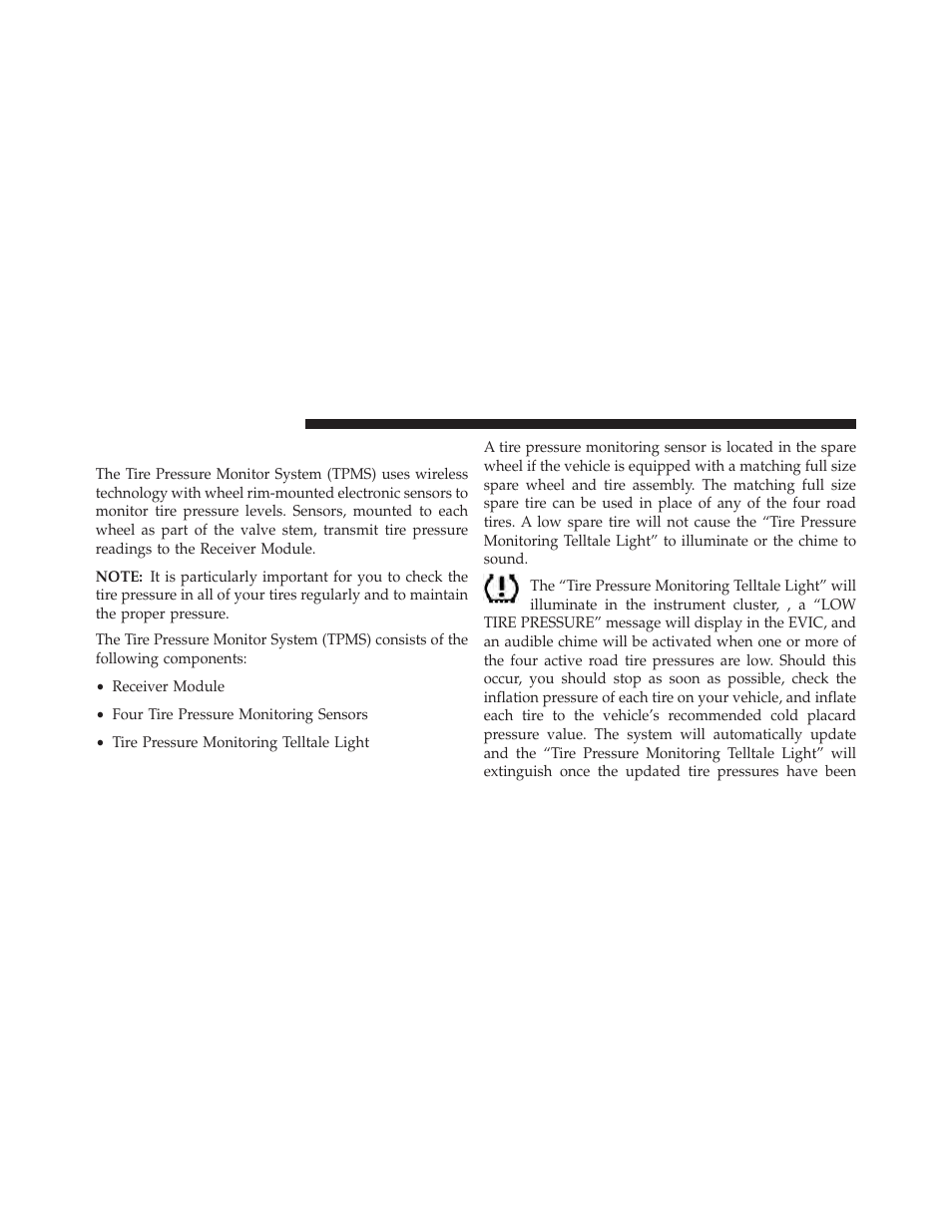 Premium and base tpm system | Jeep 2013 Wrangler User Manual | Page 500 / 655