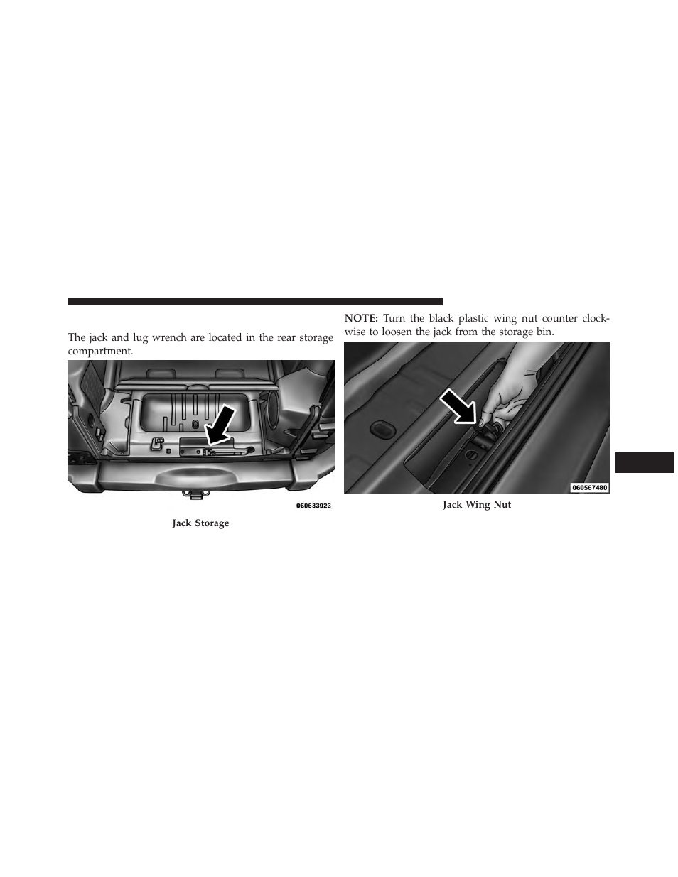 Jack location | Jeep 2013 Wrangler User Manual | Page 543 / 655
