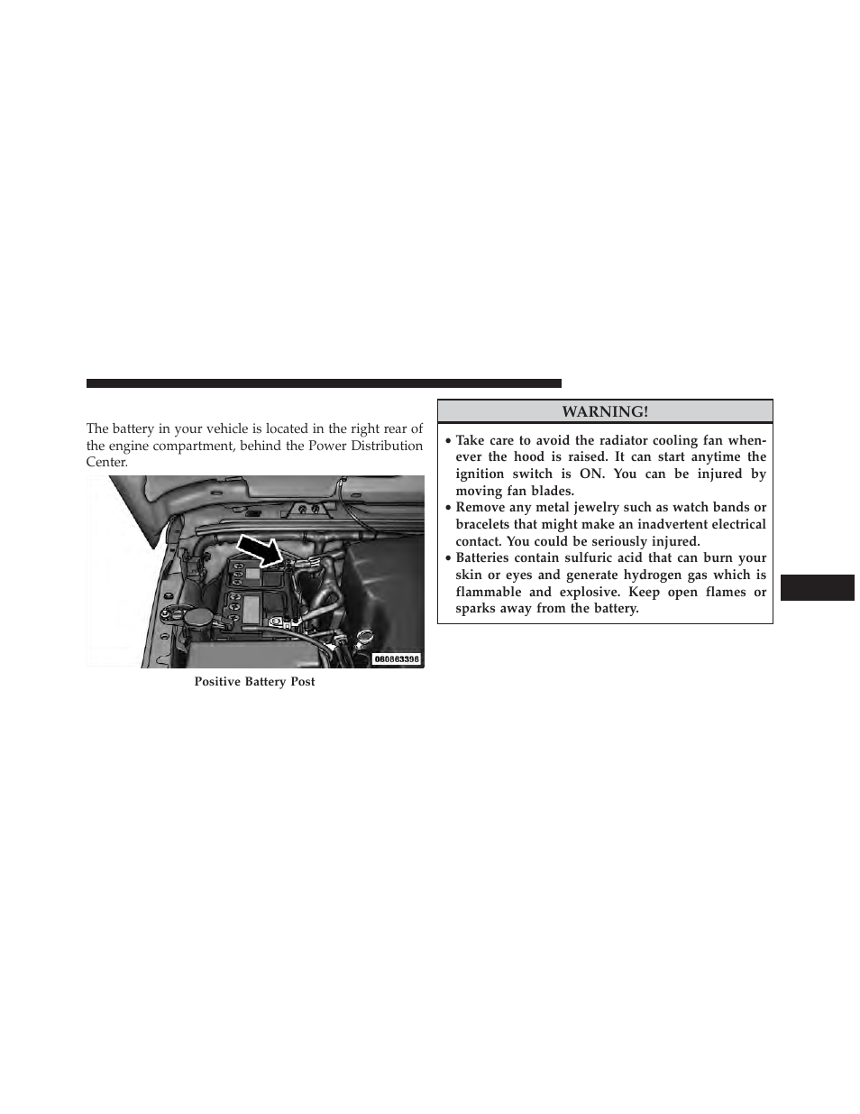 Preparations for jump-start | Jeep 2013 Wrangler User Manual | Page 551 / 655