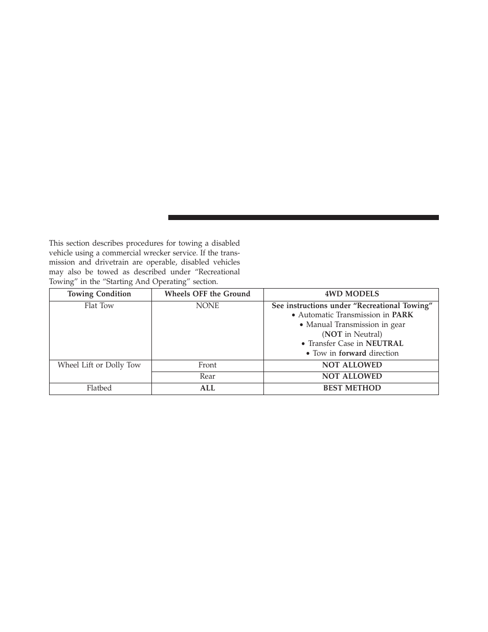 Towing a disabled vehicle | Jeep 2013 Wrangler User Manual | Page 558 / 655