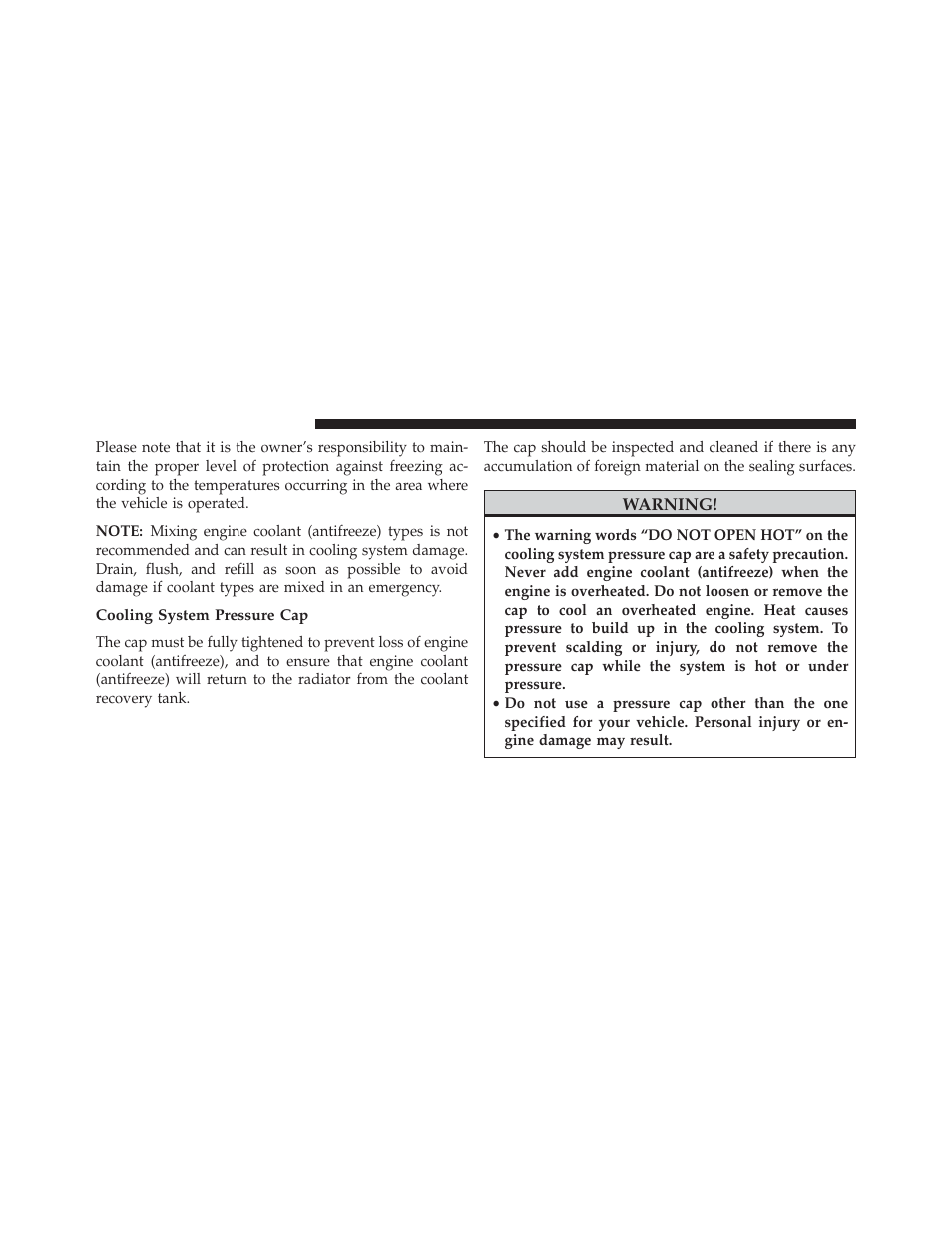 Cooling system pressure cap | Jeep 2013 Wrangler User Manual | Page 582 / 655