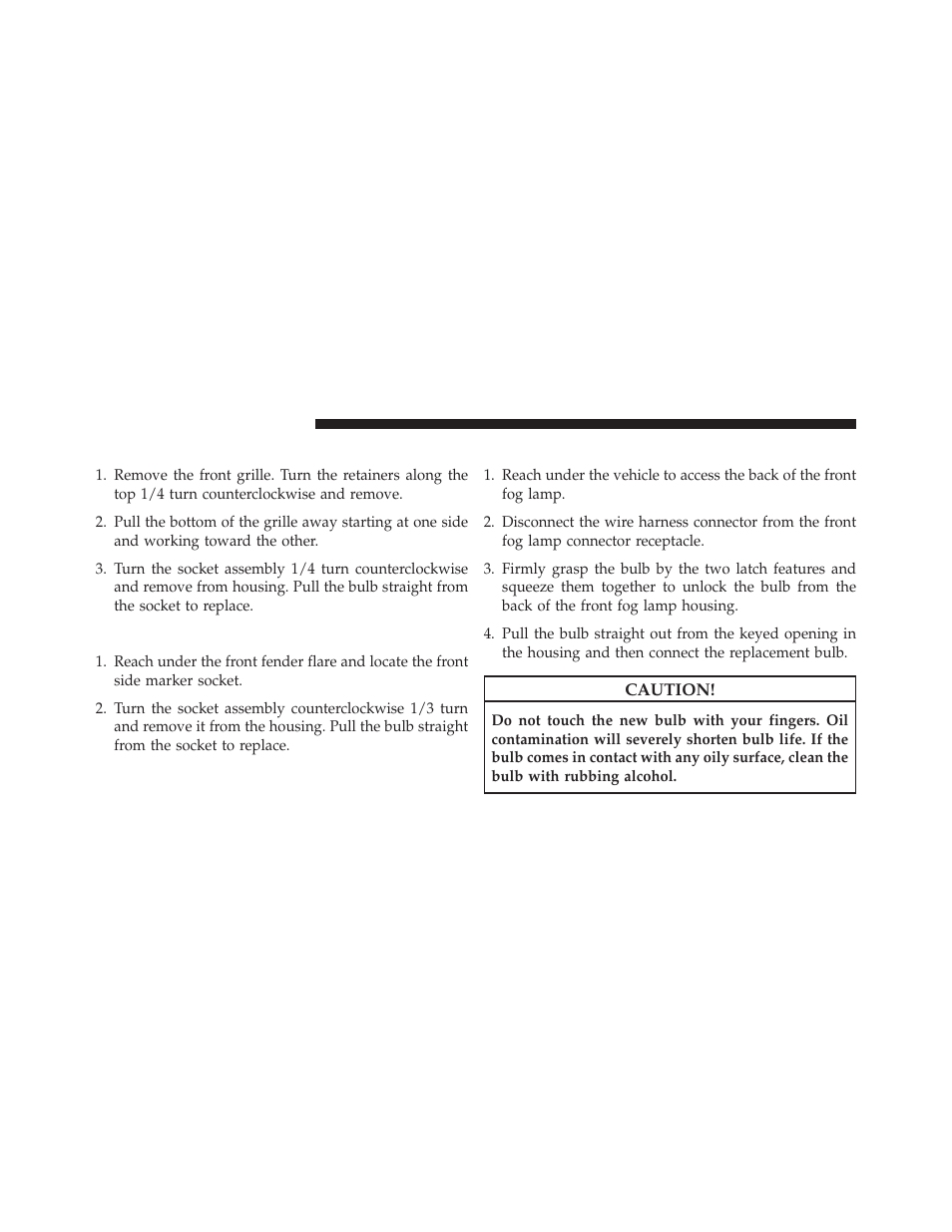 Front park/turn signal, Front side marker, Front fog lamp | Jeep 2013 Wrangler User Manual | Page 610 / 655