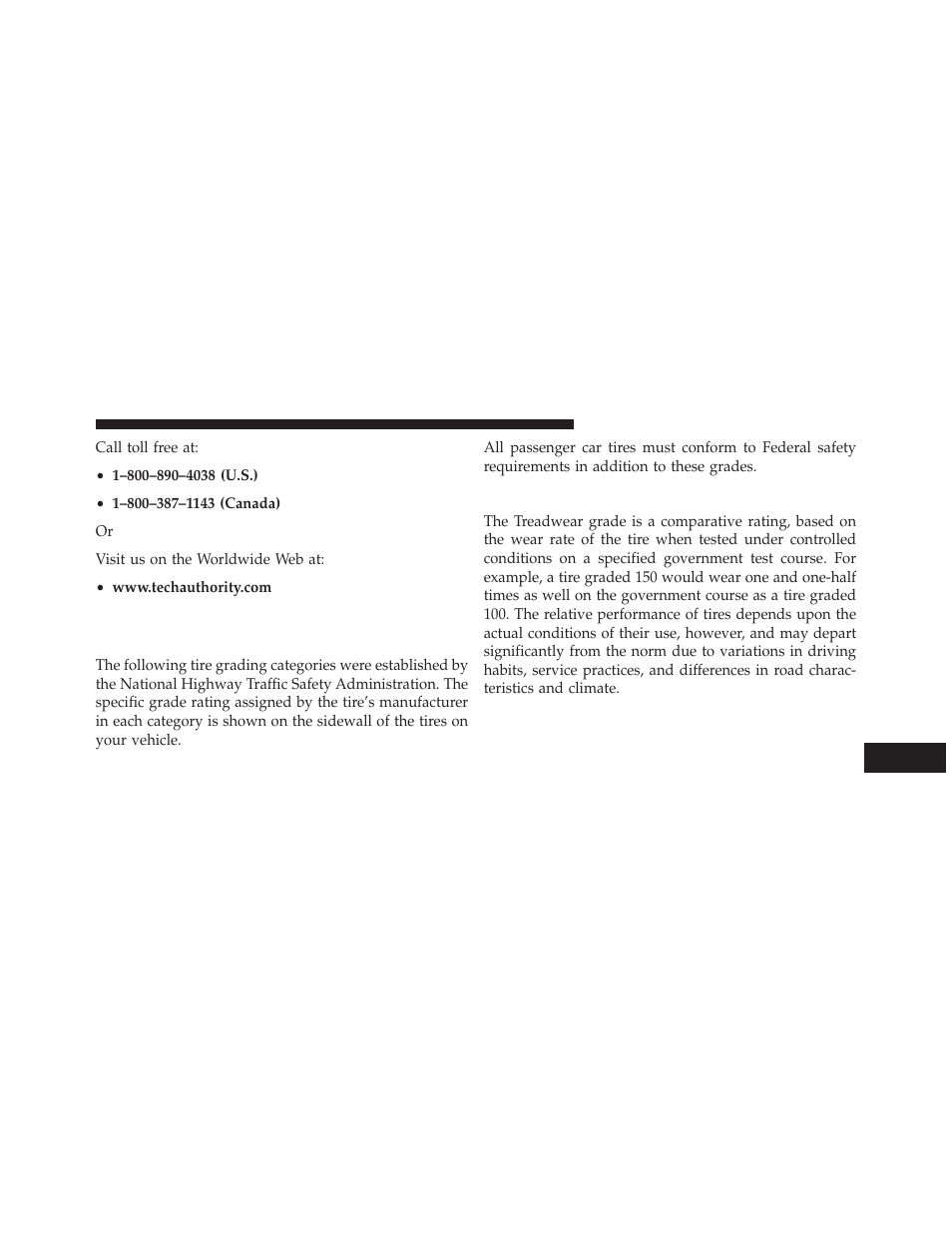 Treadwear, Department of transportation, Uniform tire quality grades | Jeep 2013 Wrangler User Manual | Page 633 / 655