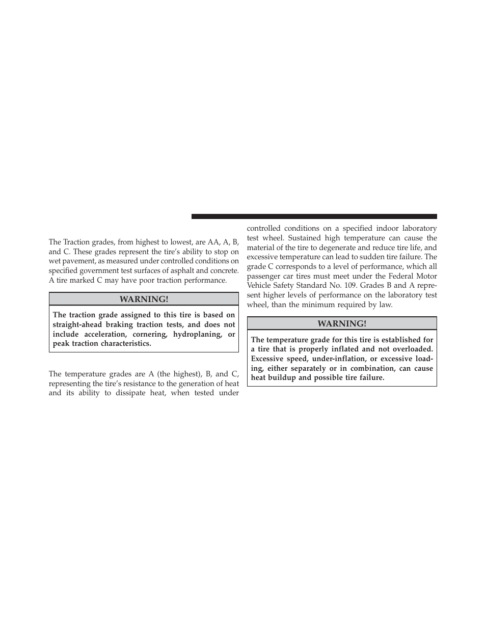 Traction grades, Temperature grades | Jeep 2013 Wrangler User Manual | Page 634 / 655