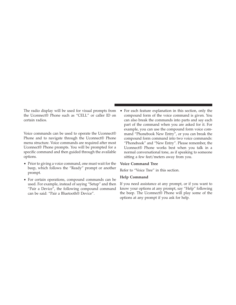 Operation, Voice command tree, Help command | Jeep 2013 Grand Cherokee User Manual | Page 140 / 704
