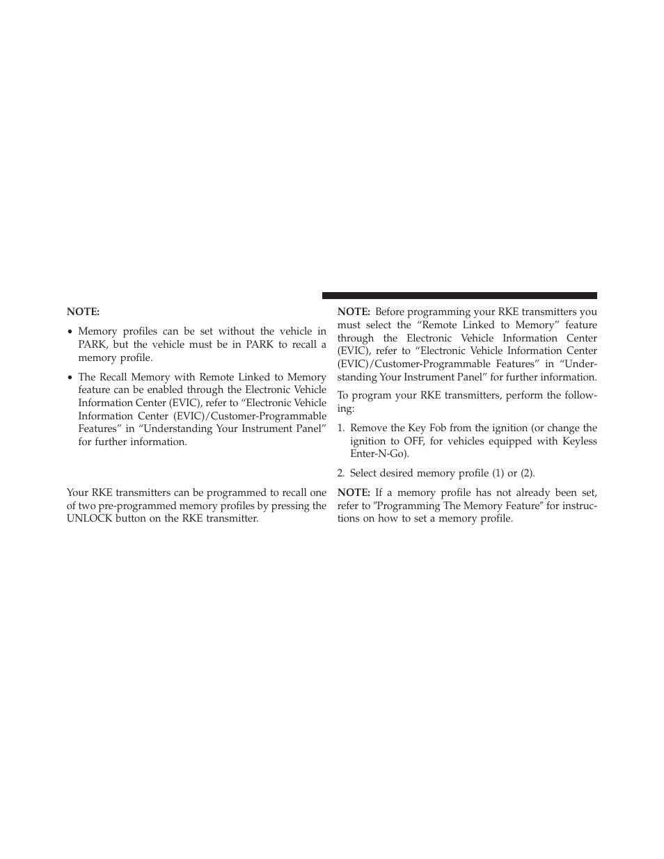 Linking and unlinking the remote keyless, Entry transmitter to memory | Jeep 2013 Grand Cherokee User Manual | Page 194 / 704
