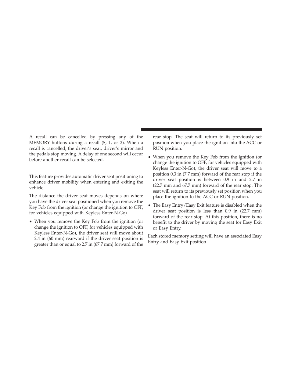 Easy entry/exit seat | Jeep 2013 Grand Cherokee User Manual | Page 196 / 704