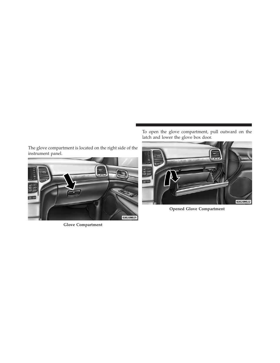 Storage, Glove compartment | Jeep 2013 Grand Cherokee User Manual | Page 286 / 704