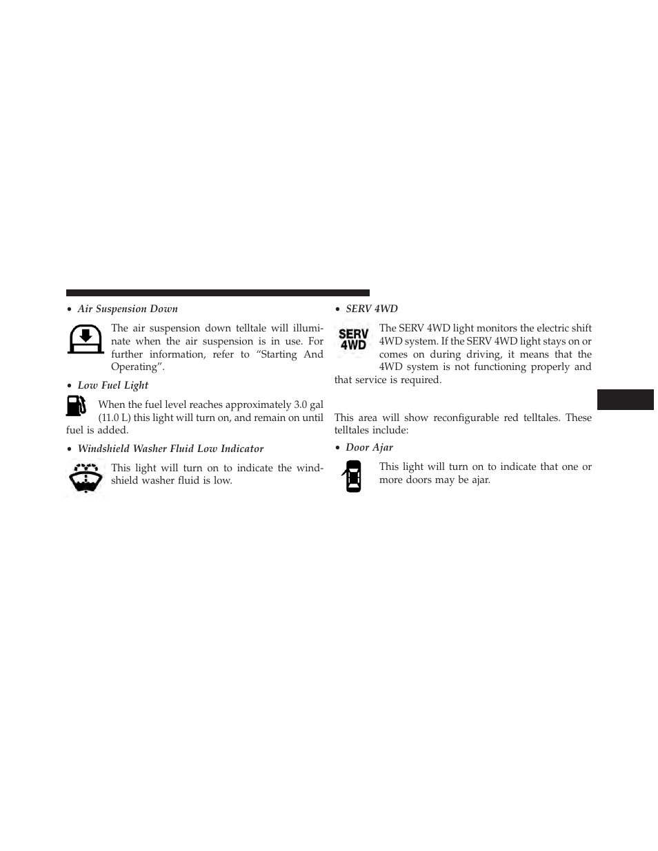 Evic red telltale lights | Jeep 2013 Grand Cherokee User Manual | Page 327 / 704